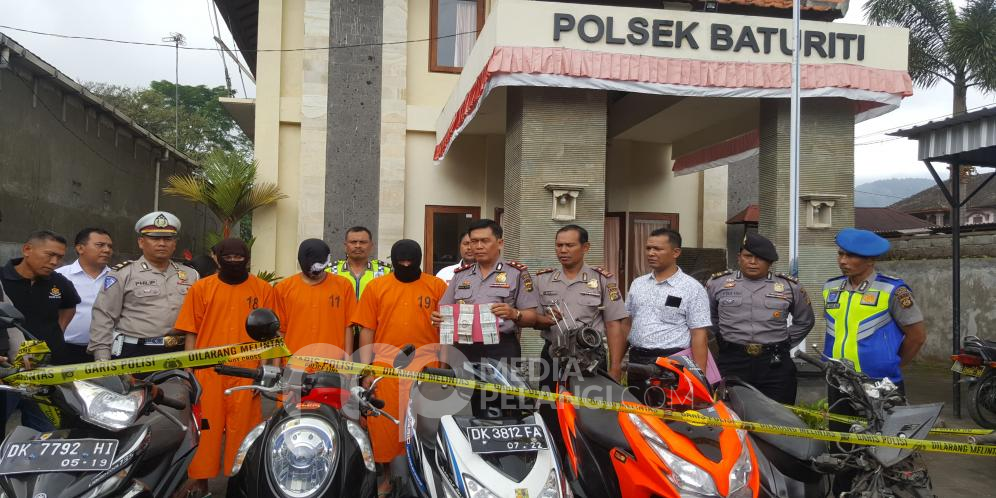 Polsek Baturiti Amankan Tiga Warga Batunya Pelaku Curanmor