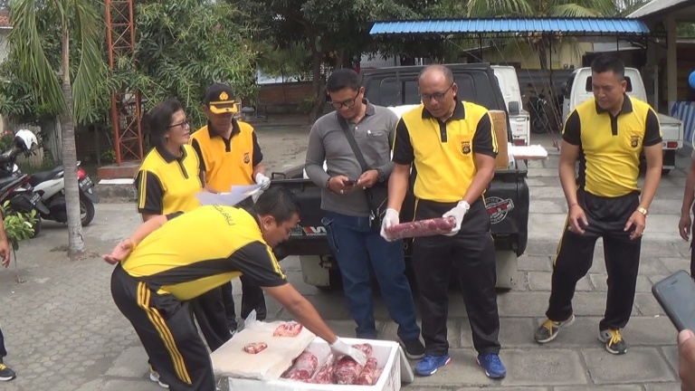 Polsek KP3 Laut Gilimanuk Amankan 4 Ton Daging Sapi Ilegal