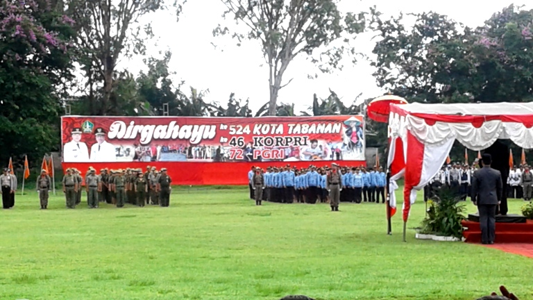 Apel Peringatan HUT Ke-524 Kota Tabanan Berlangsung Hikmat, Bupati dan Wakilnya Absen