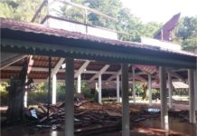 Atap Gedung Sasana Budaya Giri Kusuma Bangli Akhirnya Ambruk