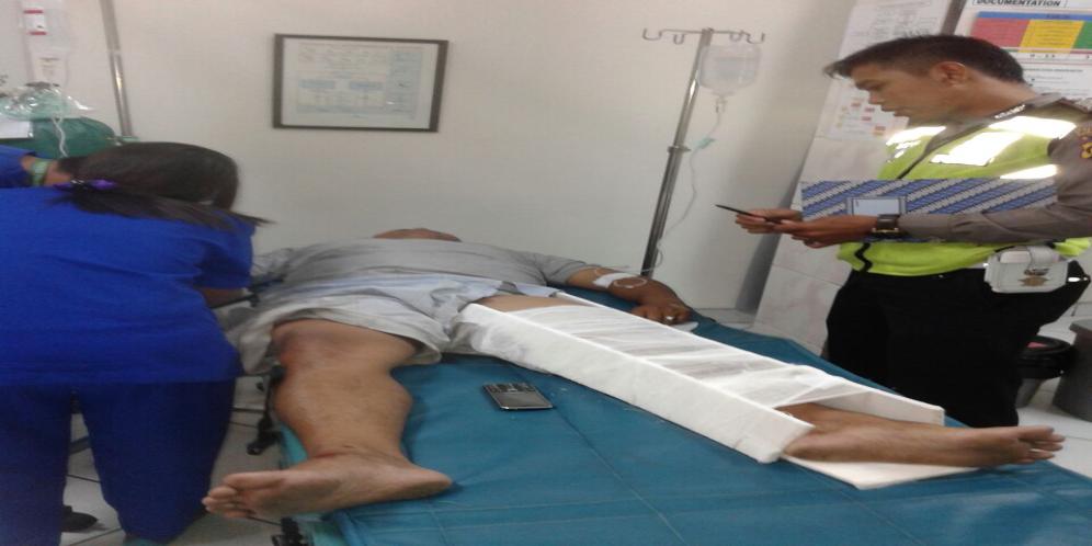 Kecelakaan di Manggis, Pemotor Patah Tulang