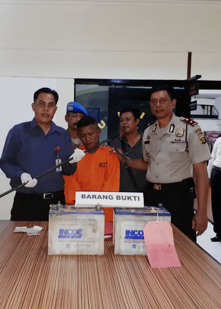 Polsek Tabanan Ringkus Pencuri Aki di Terminal Pesiapan