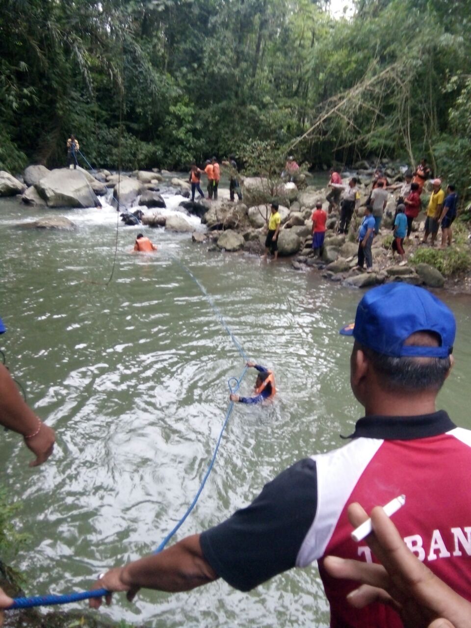 Dua Buruh Tebang Kayu Tenggelam di Tukad Yeh Ho Penebel