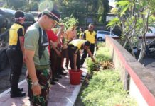 Hari Bumi Sedunia, Polres Bangli dan Kodim 1626 / Bangli Tanam Ratusan Bibit Pohon