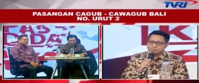 “Kupas Kandidat” TVRI, Rai Mantra Kembali Tegaskan Tolak Reklamasi