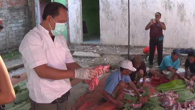 Petugas Dinas Peternakan Jembrana Periksa Daging Kurban, Ini Hasilnya