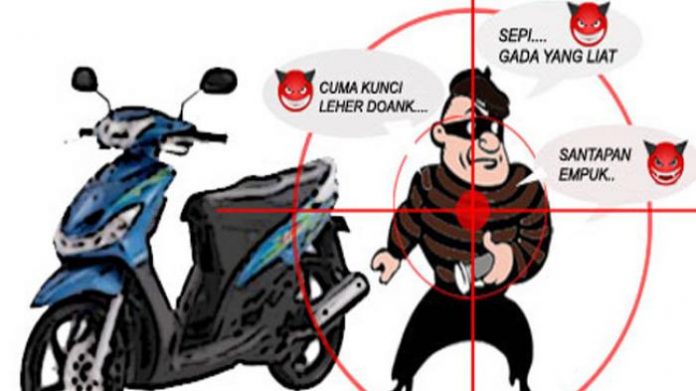 Kunci Nyantol, Sepeda Motor Raib Disikat Maling