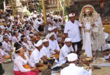 Wagub Cok Ace Ngayah Nyolahan Topeng Sidakarya di Pura Desa Lan Puseh Desa Pakraman Bentuyung Sakti