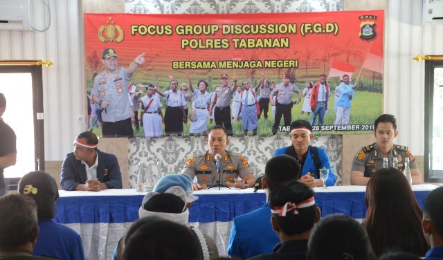 Jaga Kondusivitas, Polres Tabanan Kumpulkan Mahasiswa dan Pelajar