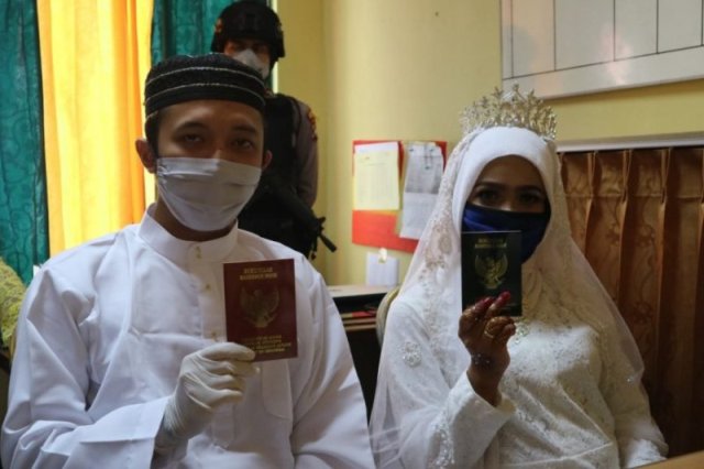 Perjuangkan Cinta, Tahanan Kasus Narkoba Polres Bintan Langsungkan Akad Nikah