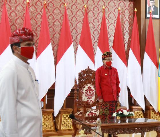 Gubernur Bali Ikuti Peringatan Detik-Detik Proklamasi di Istana Merdeka Secara Virtual