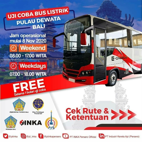 Pemprov Bali Uji Coba Bus Listrik ke Tempat Wisata