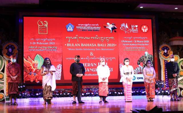 Buka Bulan Bahasa Bali 2021, Gubernur Koster Sebut Komitmen Pelestarian Bahasa dan Budaya Tetap Terjaga di Tengah Pandemi