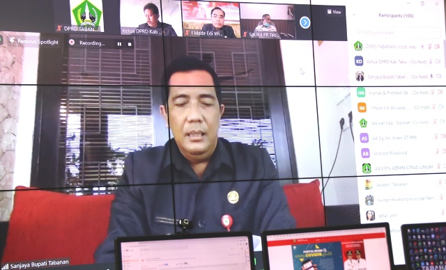 Rapat Paripurna Bupati Sanjaya Sampaikan LKPJ Tahun 2020