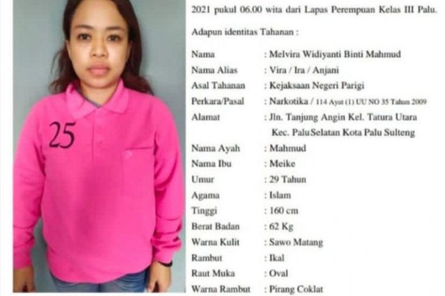 Panjat Pagar, Tahanan Wanita Kasus Narkoba di Lapas Perempuan Palu Kabur