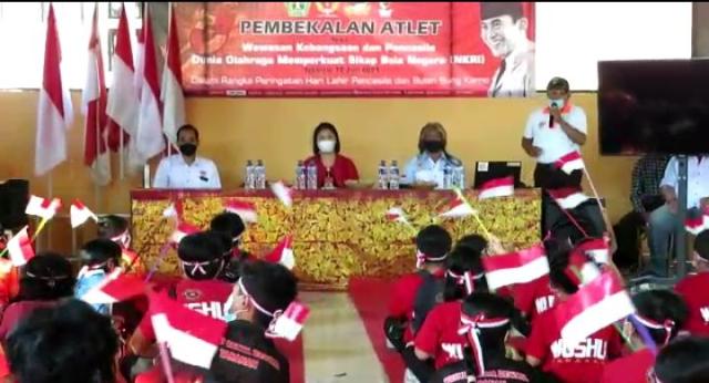 Badan Kesbangpol Tabanan Bekali Atlet Wushu Tentang Wawasan Kebangsaan dan Sikap Bela Negara