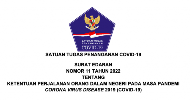 Satgas COVID-19 Terbitkan Ketentuan Terbaru Perjalanan Orang Dalam Negeri di Masa Pandemi