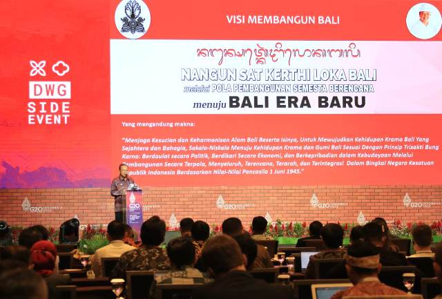 Gubernur Koster Paparkan Konsep Ekonomi Kerthi Bali di Side Event G20 Indonesia