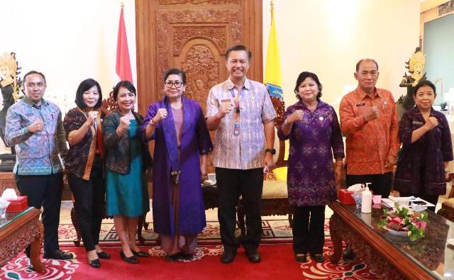 Ny. Putri Koster Menerima Audiensi Kepala Badan Narkotika Nasional Provinsi Bali