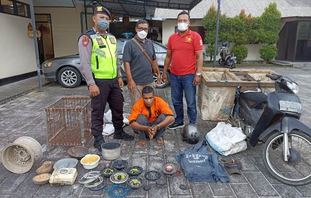 Kepergok Mencuri di Bengkel, Pemulung Diringkus