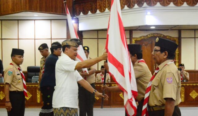 Sekda Dewa Indra Lepas Kontingen Bali ke LT-V dan Karang Pamitran Nasional Tahun 2023