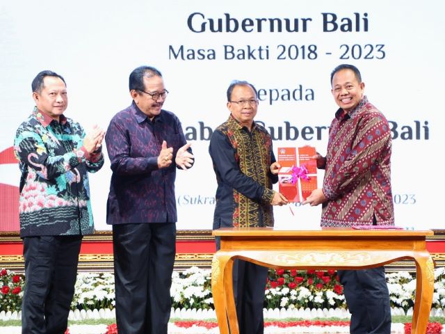 Sertijab Gubernur Bali Dihadiri Mendagri, Pj. Gubernur Siap Melanjutkan Program Pembangunan dan Arahan Presiden