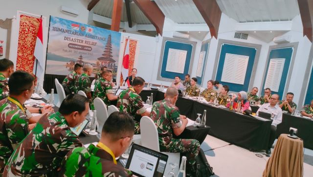 Tertarik Hari Simulasi Bencana, Delegasi Pertahanan Jepang Simak Paparan Kesiapsiagaan Bencana Dari Kalaksa BPBD Bali