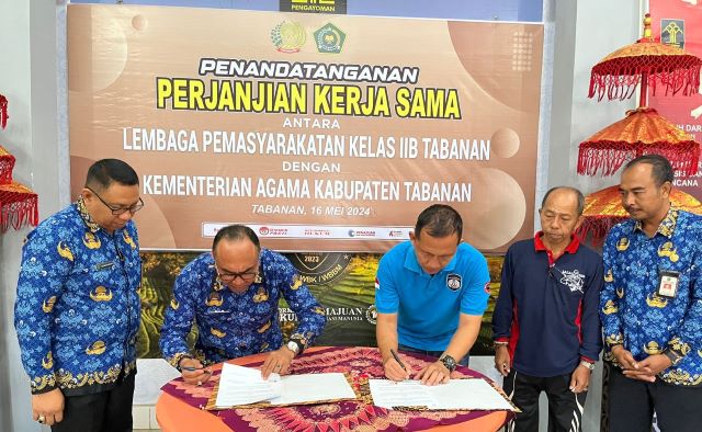 Lapas Tabanan dan Kemenag Jalin Kerjasama  Optimalisasi Pembinaan Keagamaan