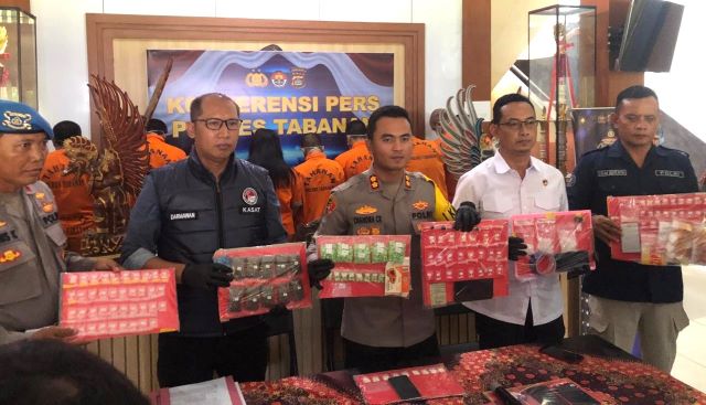 WOW! 13 Tersangka Narkoba Diringkus, Polres Tabanan Sita Ratusan Gram Narkotika