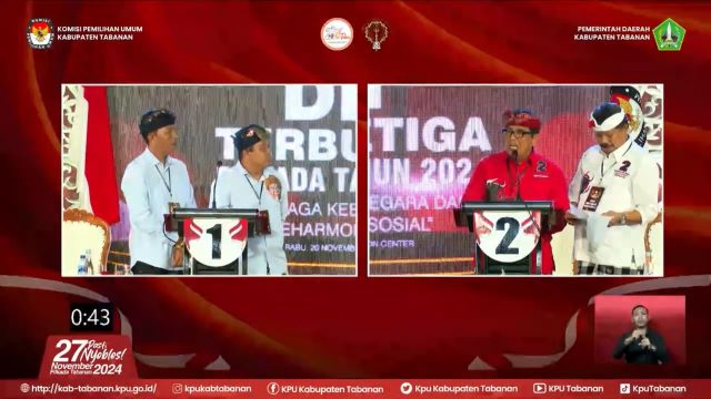 Debat Ketiga Pilbup Tabanan: Adu Gagasan Dua Pasangan Calon