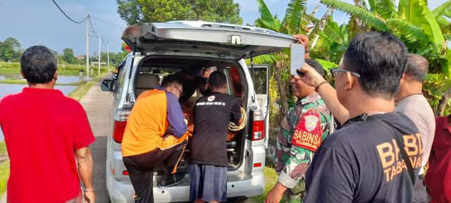 Lansia Tewas Terseret Arus di Saluran Irigasi Subak Belumbang