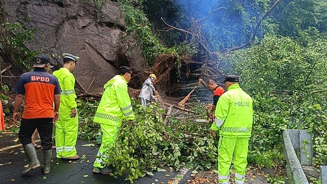 Hujan Lebat dan Angin Kencang Sebabkan Tanah Longsor serta Pohon Tumbang