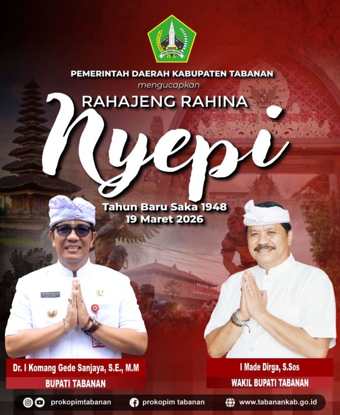Perayaan Hari Raya Nyepi di Kabupaten Tabanan Bali penuh keheningan