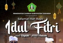 Pemkab Tabanan Ucapkan Selamat Idul Fitri 1447 H, Perkuat Harmoni dan Persaudaraan Pemkab Tabanan ajak masyarakat jaga toleransi saat perayaan Idul Fitri”