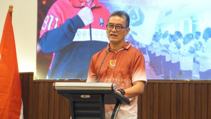 Wakil Bupati Buleleng Gede Supriatna membuka Rakerkab KONI Buleleng membahas persiapan Porprov Bali 2027.