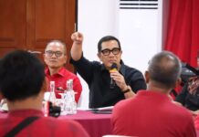 Sanjaya Sulap Jalan Gajah Mada Jadi Kawasan Heritage Modern Tabanan Bupati Tabanan I Komang Gede Sanjaya saat sosialisasi penataan Jalan Gajah Mada dan pembangunan Patung Catur Muka di Kota Tabanan