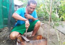 Warga Kediri Tabanan Ubah Cara Pandang Sampah: “Bukan Memilah, Tapi Buang Sesuai Tempatnya” I Ketut Widastra menunjukkan pengelolaan sampah organik di rumahnya di Desa Bengkel Tabanan