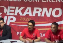 Liga Kampung Soekarno Cup III Bali Jadi Wadah Pembinaan Talenta Muda Sepak Bola Ketua Panitia Liga Kampung Soekarno Cup III Bali I Wayan Adi Arnawa memberikan keterangan pers di Stadion Ngurah Rai Denpasar