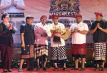 Bupati Sanjaya Buka Marga Festival II 2026, Libatkan 70 UMKM Bupati Tabanan I Komang Gede Sanjaya membuka Marga Festival II Tahun 2026 di Taman Pujaan Bangsa Margarana dengan prosesi nepak punggelan Barong Ket