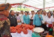 Putri Koster Gerakkan Ekonomi Rakyat Lewat Pasar Rakyat Bangli Ketua TP PKK Provinsi Bali Putri Suastini Koster mengunjungi stan UMKM dan menyerahkan bantuan kepada masyarakat dalam Pasar Rakyat Berbelanja dan Berbagi di Alun-Alun Kota Bangli.