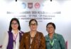 Bunda Rai mengikuti rapat penguatan tata kelola TP PKK, Dekranasda, dan Posyandu di Denpasar.