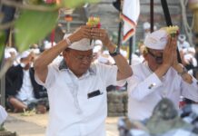 Koster Tegas: Desa Adat Jadi Benteng Peradaban, Gunung dan Danau Batur Wajib Dijaga Wayan Koster menghadiri karya pujawali di Pura Bukit Mentik Kintamani Bangli